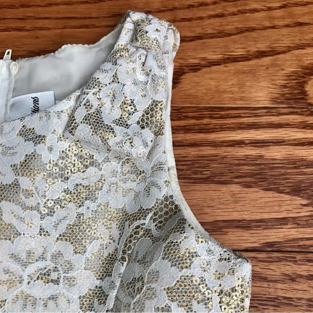 Rare Editions A-Line Lace Lined Tulle Creme Gold Party Dress Girl’s Size 4T
